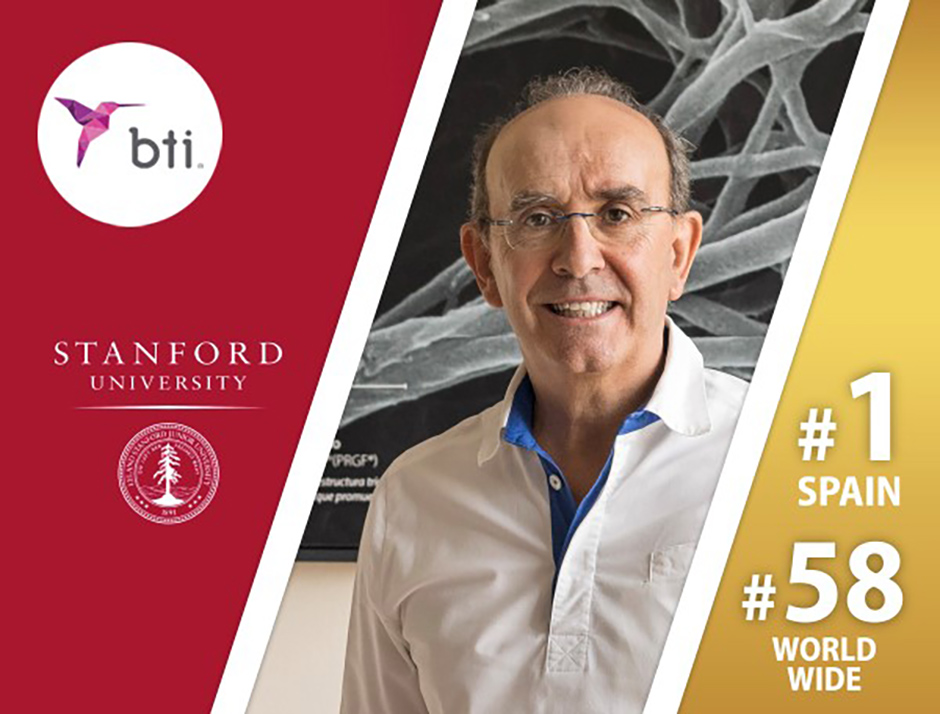 スタンフォード大学が発表した世界の科学者ランキングでBTI社（スペイン）のDr.Anituaがスペイン第1位、世界第62位に選ばれました